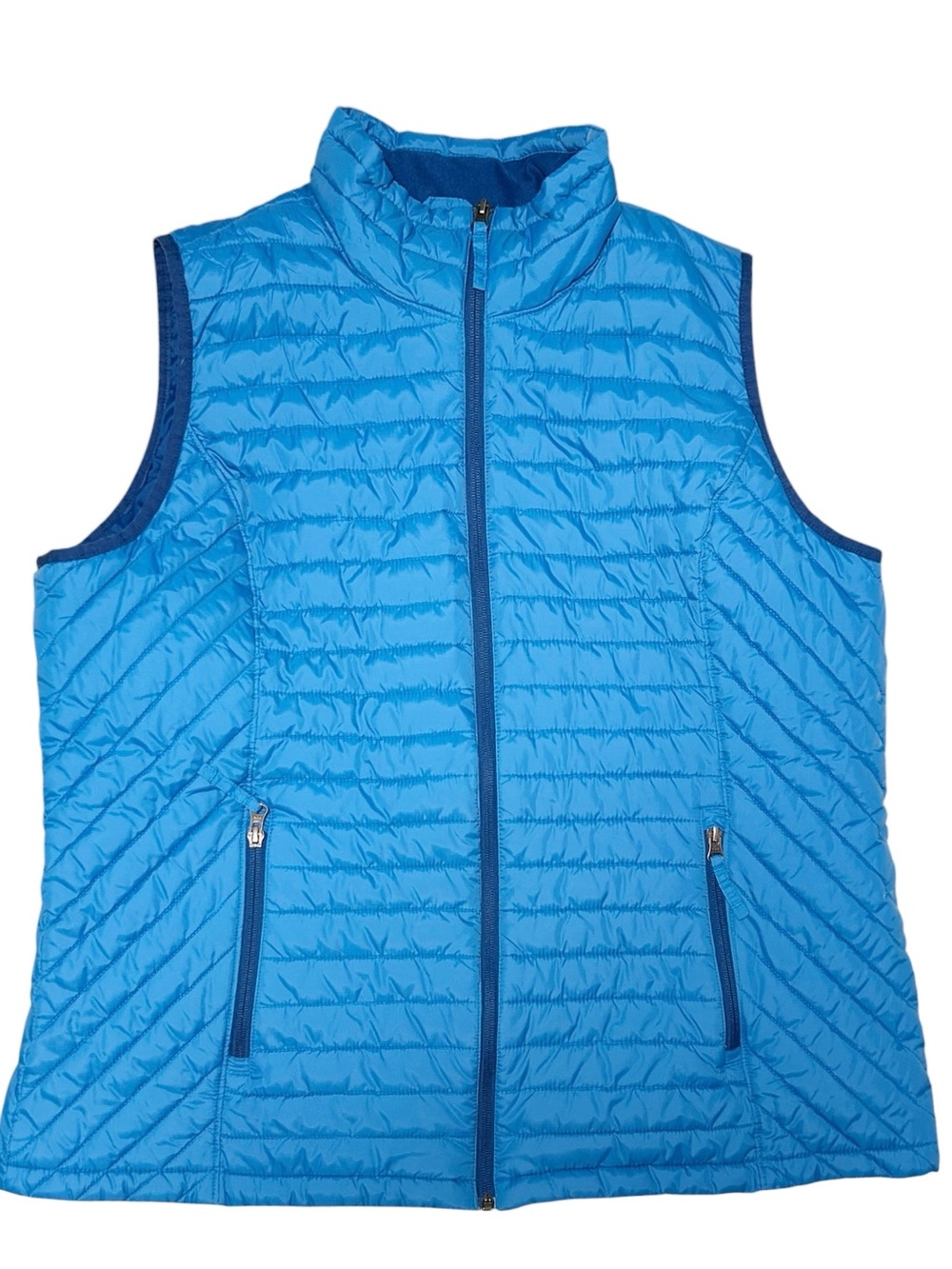 Duluth Trading women’s Blue puffer vest size 2XL zip down Alternative pockets